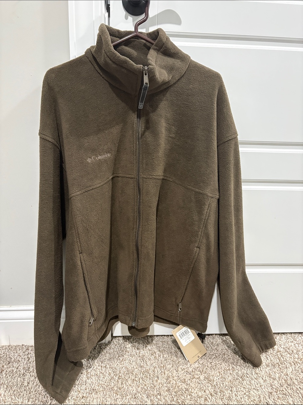 Columbia Olive Brown Full-Zip Fleece Jacket